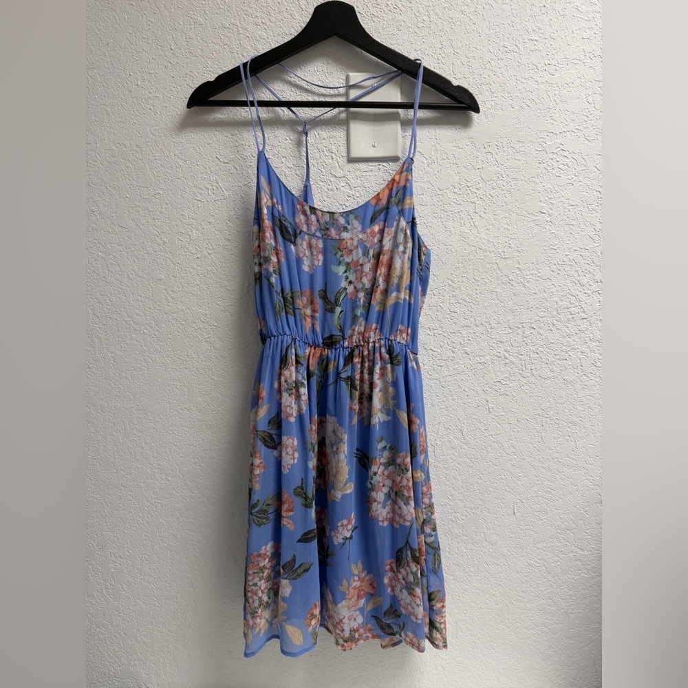 Abercrombie & Fitch Floral Print Mini Dress - Blue and Pink